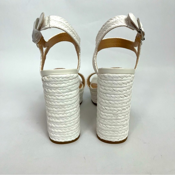 Steve Madden Lombardo White Jute Platform Sandals - Picture 8 of 9